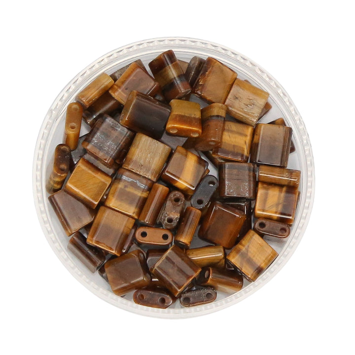 TIGER EYE - Whole Stone Tile Beads