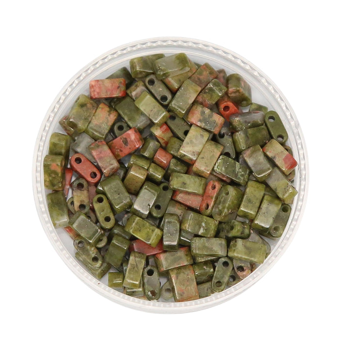 UNAKITE - Whole Stone Tile Beads