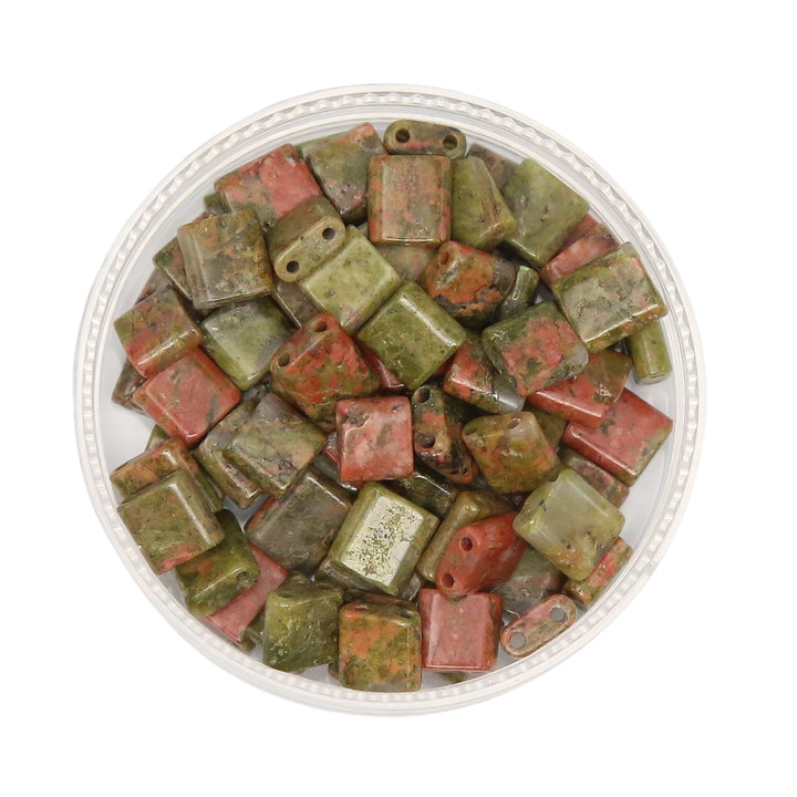 UNAKITE - Whole Stone Tile Beads