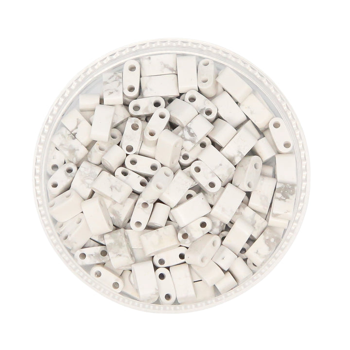 HOWLITE - Half Stone Tile Beads