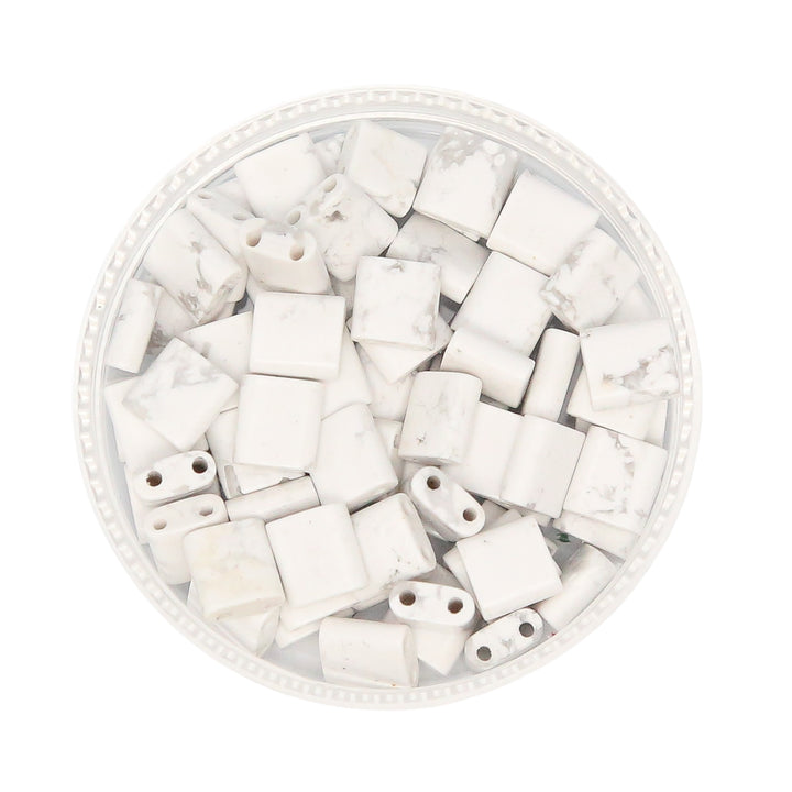 HOWLITE - Half Stone Tile Beads