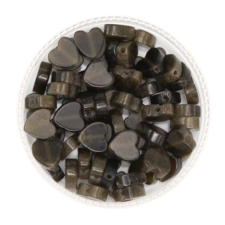 GOLDEN OBSIDIAN - Stone Heart Beads