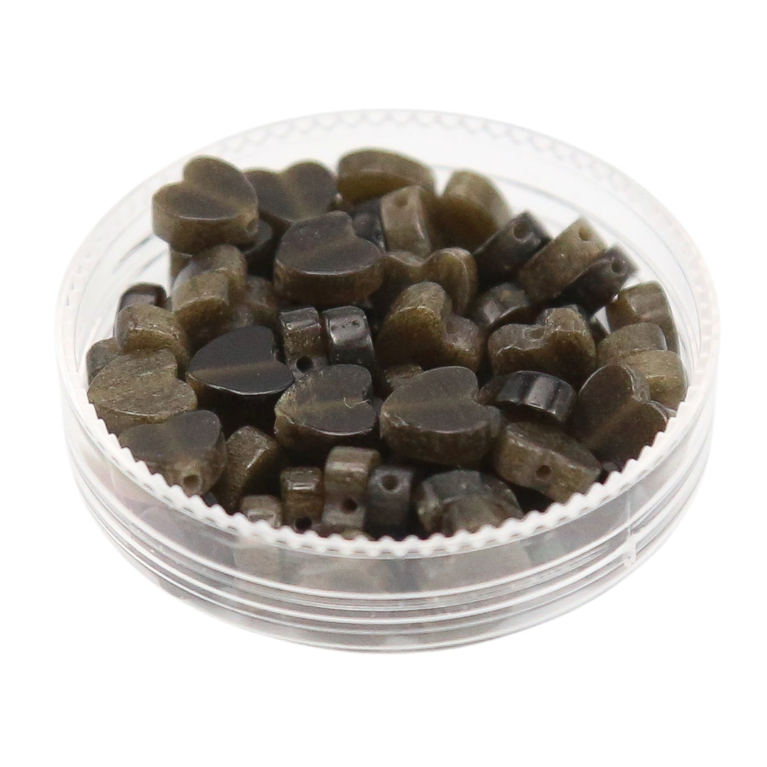 GOLDEN OBSIDIAN - Stone Heart Beads