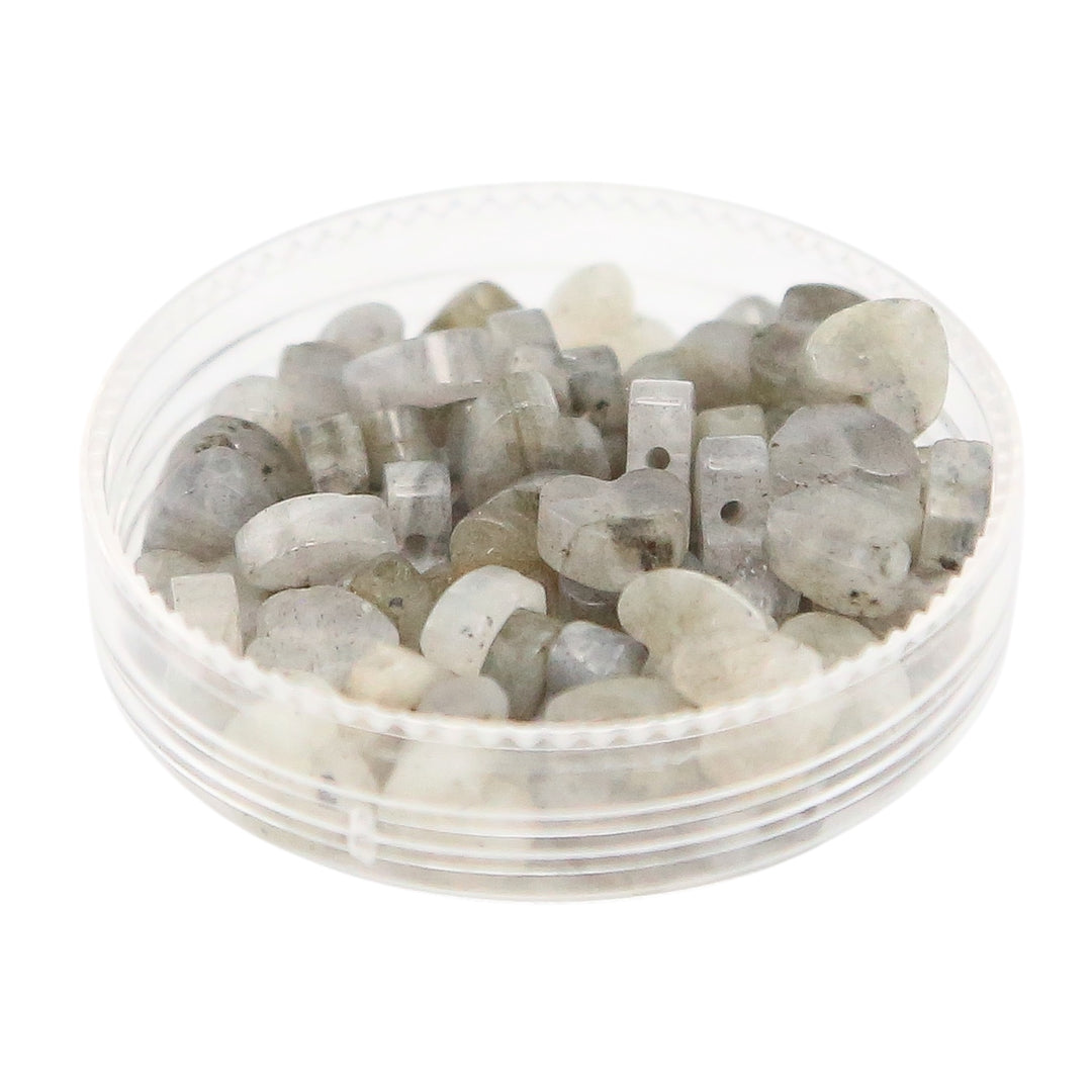 GREY LABRADORITE - Stone Heart Beads