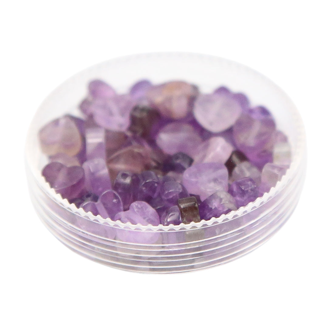 AMETHYST - Stone Heart Beads