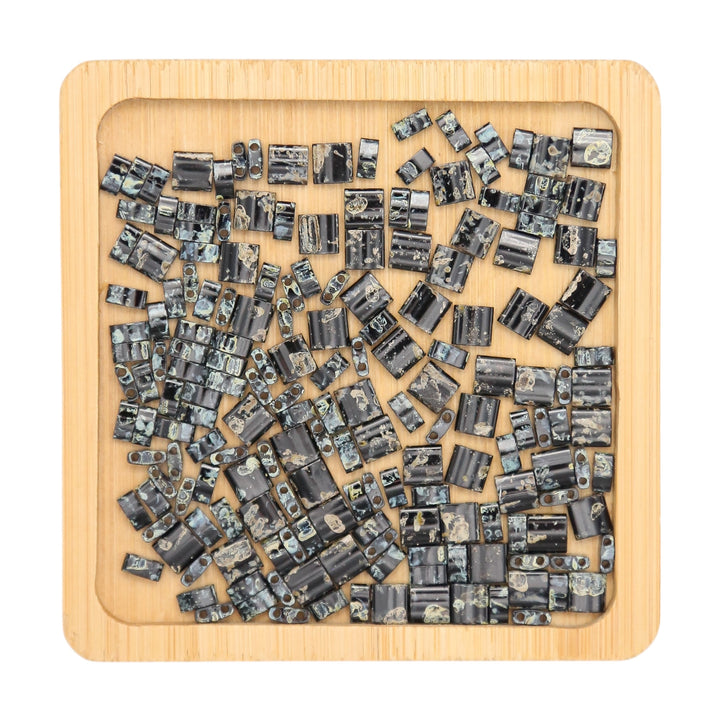 SMOKY OBSIDIAN PICASSO - 4511 - Black Bead Mix