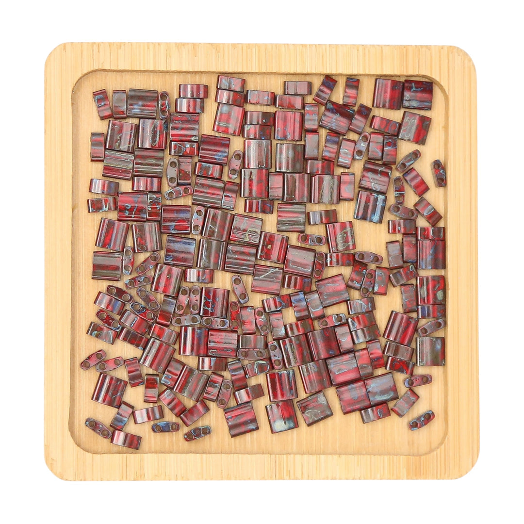 MAHOGANY MIST PICASSO - 4521 - Dark Red Bead Mix
