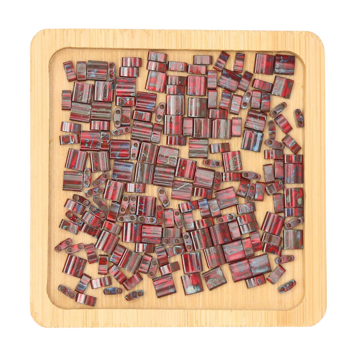 MAHOGANY MIST PICASSO - 4521 - Dark Red Bead Mix