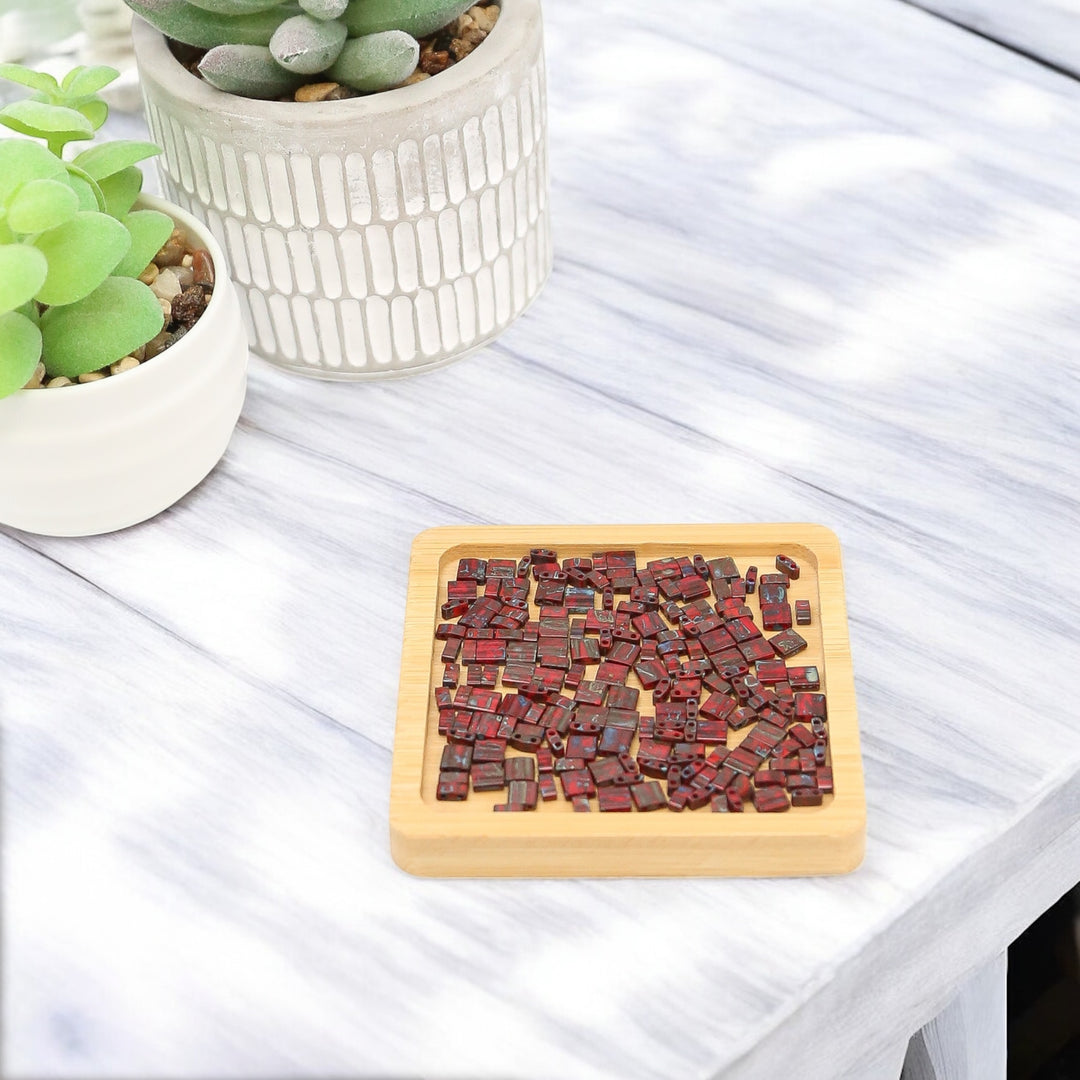 MAHOGANY MIST PICASSO - 4521 - Dark Red Bead Mix