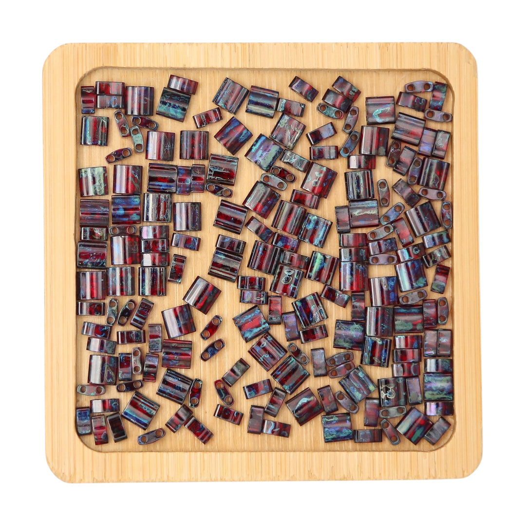 DARK MAHOGANY PICASSO - 4504 - Dark Red Bead Mix