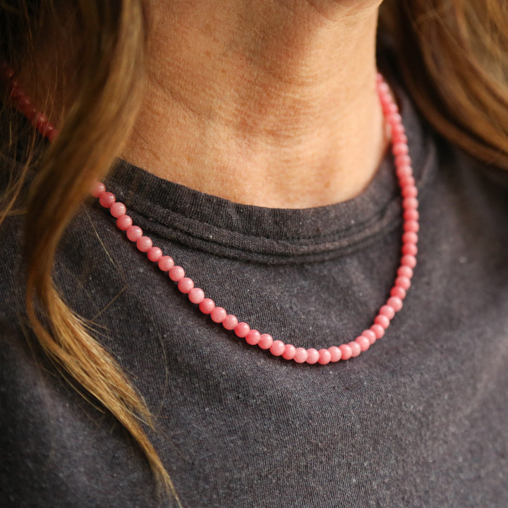 PLUM BLOSSOM - Stone Bead Necklace
