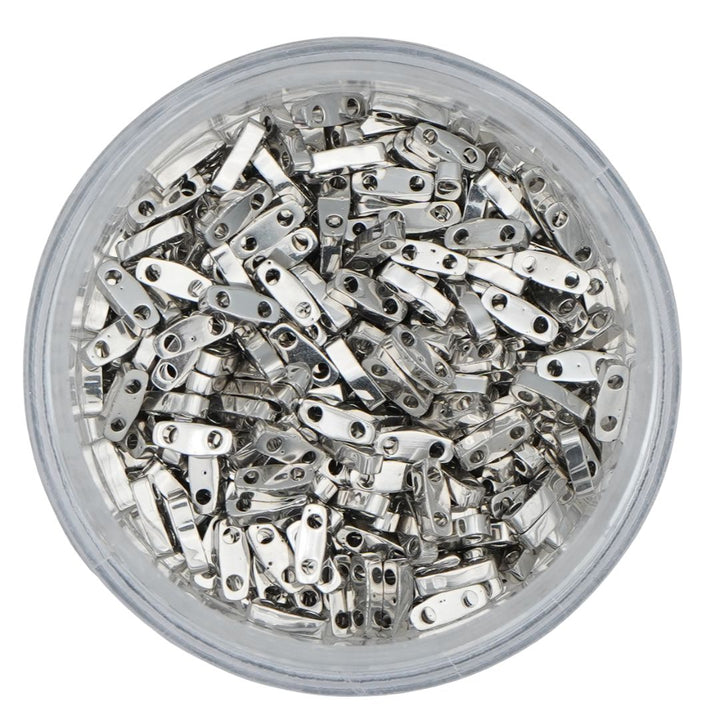 Silver Quarter Tila Beads QTL0194, QTL-194 - Quarter size silver tila beads