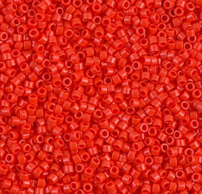 Red Delica 11/0 || DB-0727 | Opaque Light Red Delica Beads, 11-0 delica beads || DB0727 | 11/0 Seed Beads
