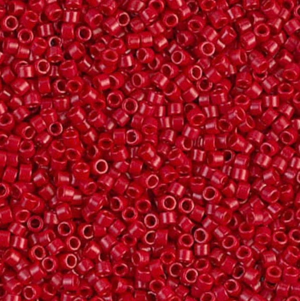 Red Transparent Rainbow Delicas, Size 11 Delica Seed Beads