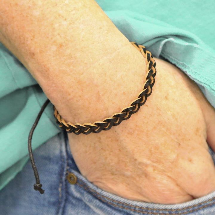 RUGGED - Adjustable Leather Accent Bracelets