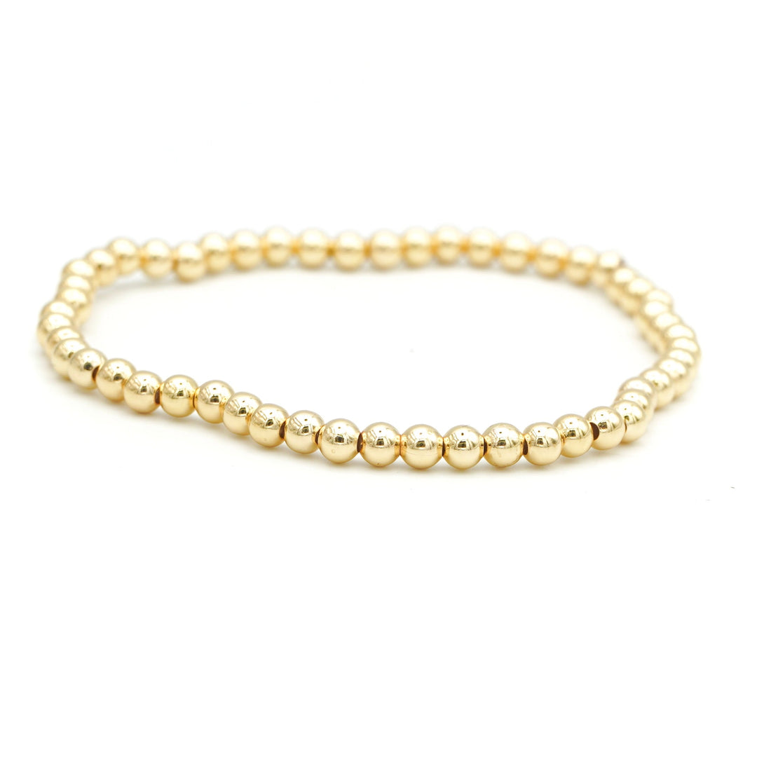Ready to Wear 14K Gold Filled Beaded Ball Bracelets in 3MM, 4MM Ready to Wear 14K Gold Filled Beaded Ball Bracelets in 3MM, 4MM