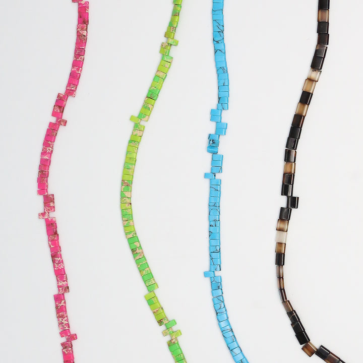 BLACK LINE RHODONITE - Whole Stone Tile Beads