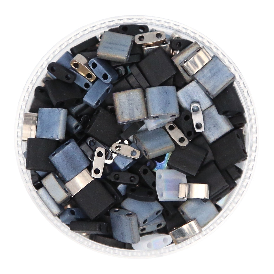 SCANDAL - Black and Silver Tila Bead Mix