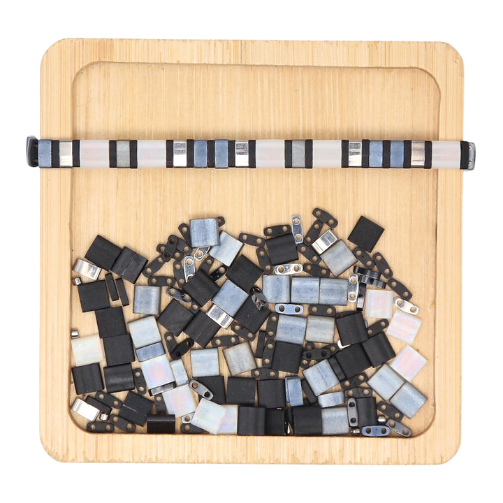SCANDAL - Black and Silver Tila Bead Mix