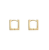 Load image into Gallery viewer, SQUARE HUGGIE GOLD - 18K Gold Plated Sterling Silver Earrings
