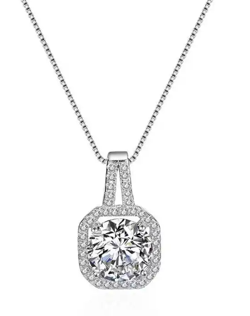 FOREVER - 925 Sterling Silver Necklace with Zircon Pendant
