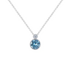 DIANA - Sterilng Silver Necklace with Blue or Pink Zircon