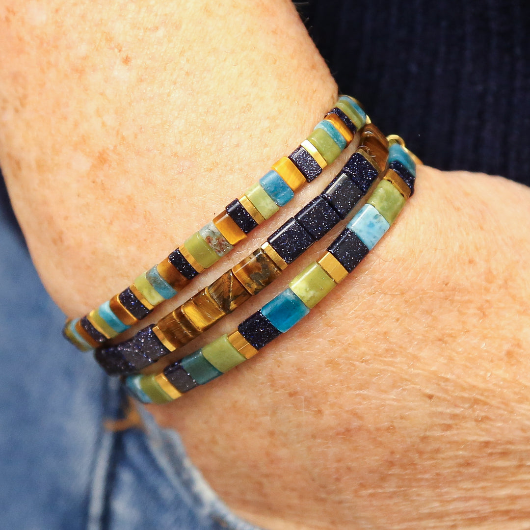 SEDONA SKY - Stone Tile Bracelet Stack of 3