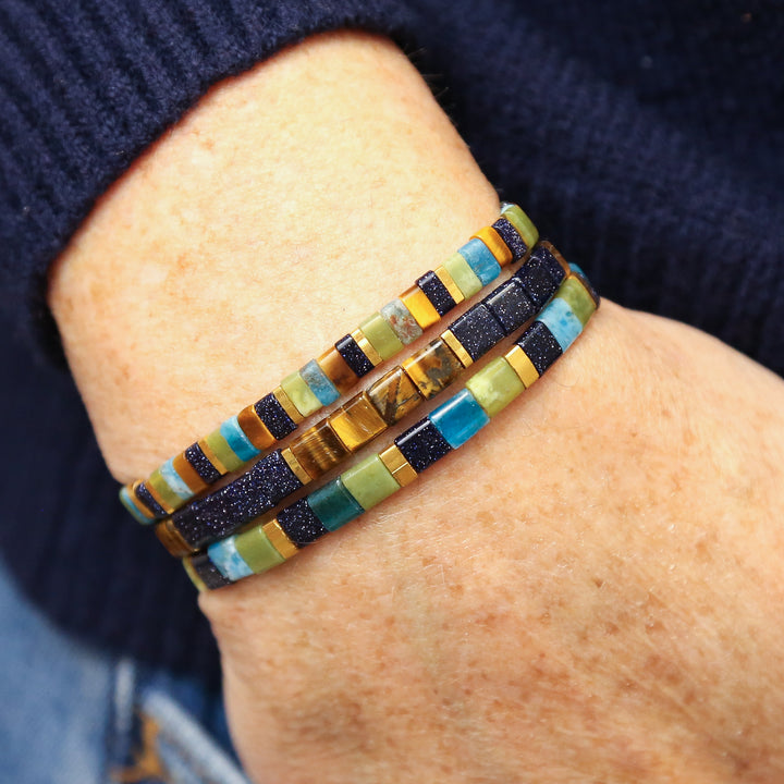 SEDONA SKY - Stone Tile Bracelet Stack of 3