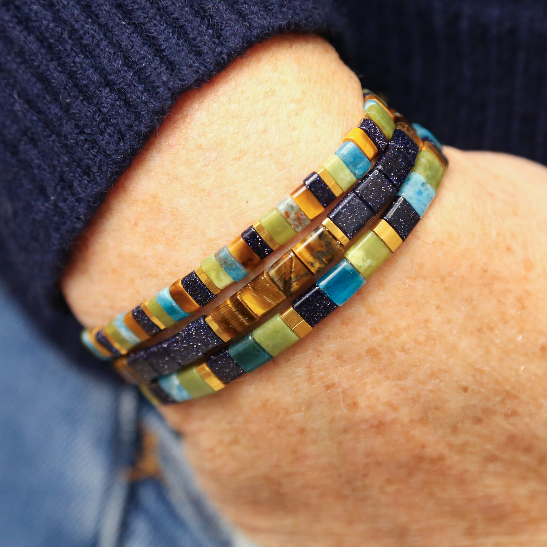 SEDONA SKY - Stone Tile Bracelet Stack of 3