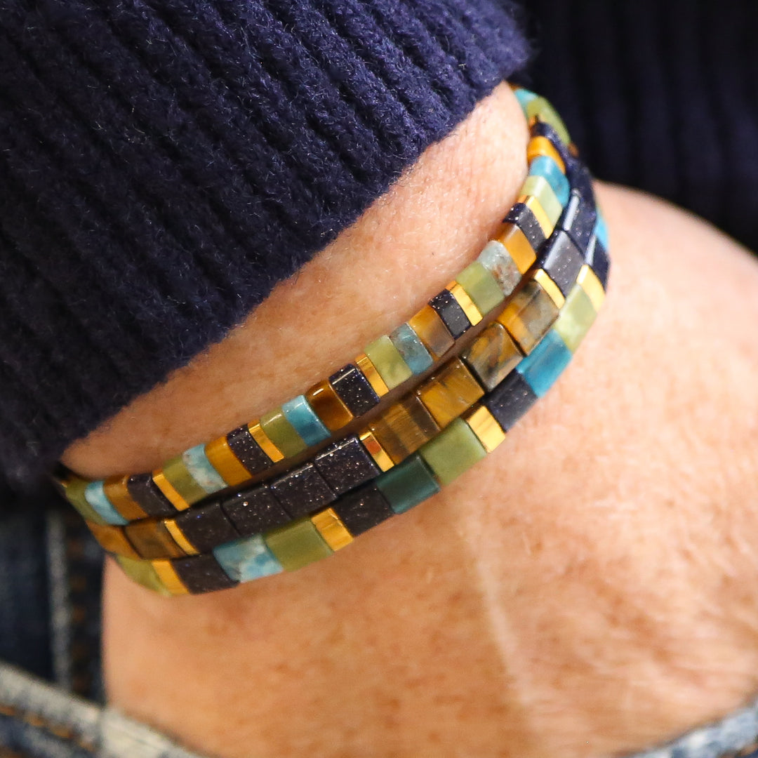 SEDONA SKY - Stone Tile Bracelet Stack of 3