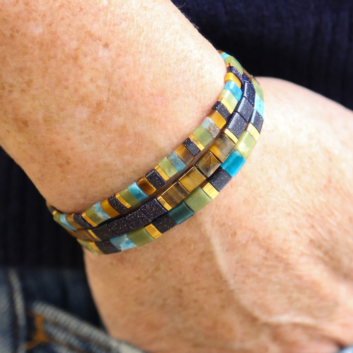 SEDONA SKY - Stone Tile Bracelet Stack of 3