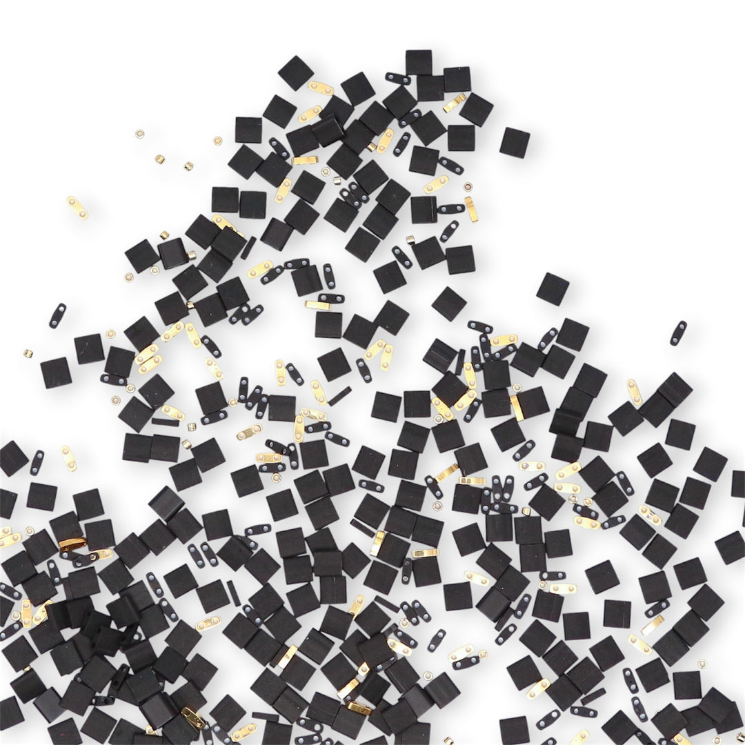 SEDUCTION - Black and Gold Tila Bead Mix