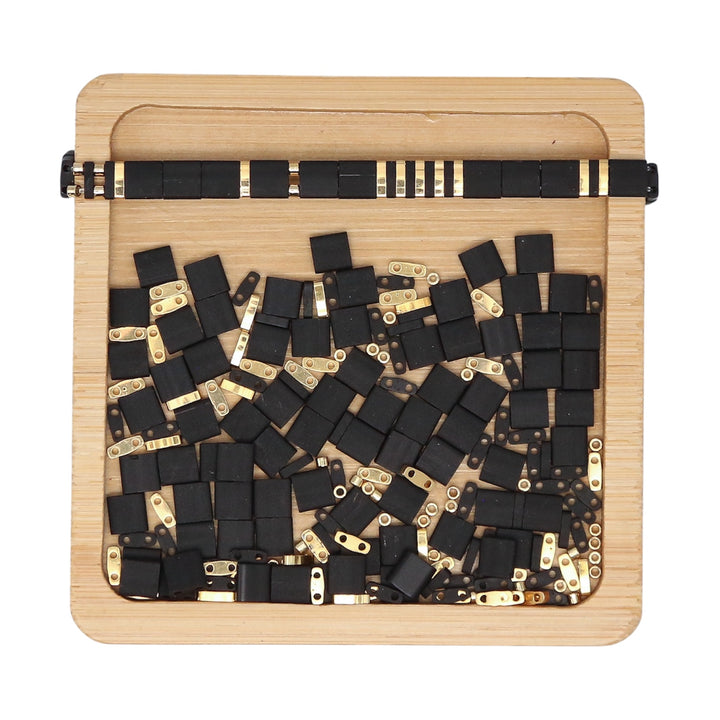 SEDUCTION - Black and Gold Tila Bead Mix
