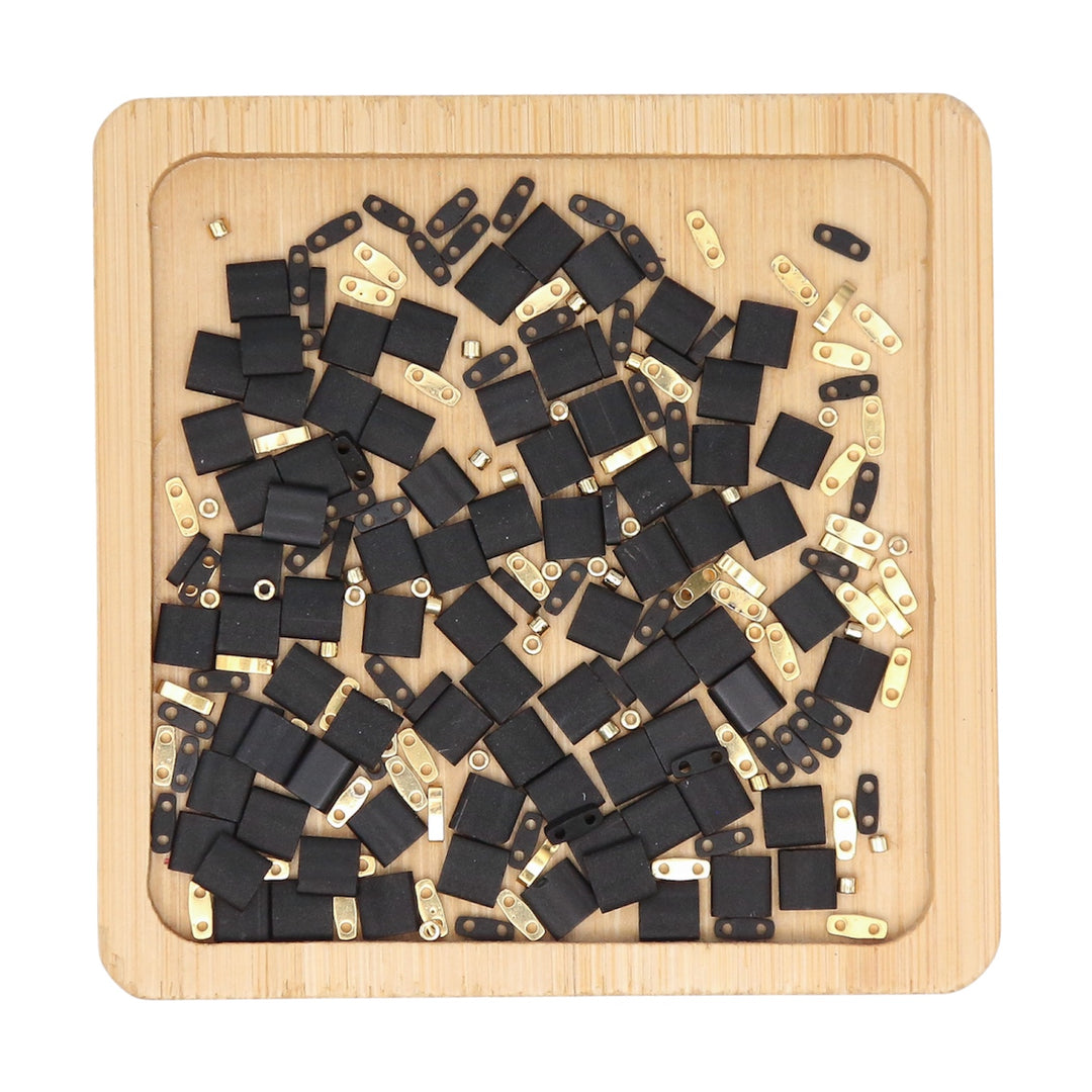 SEDUCTION - Black and Gold Tila Bead Mix