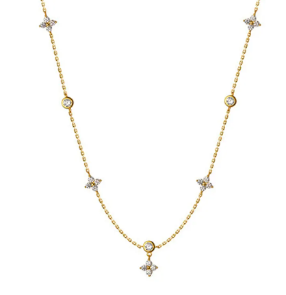 SHIMMER - Gold Plated Sterling Silver Necklace | 15.75 Inch