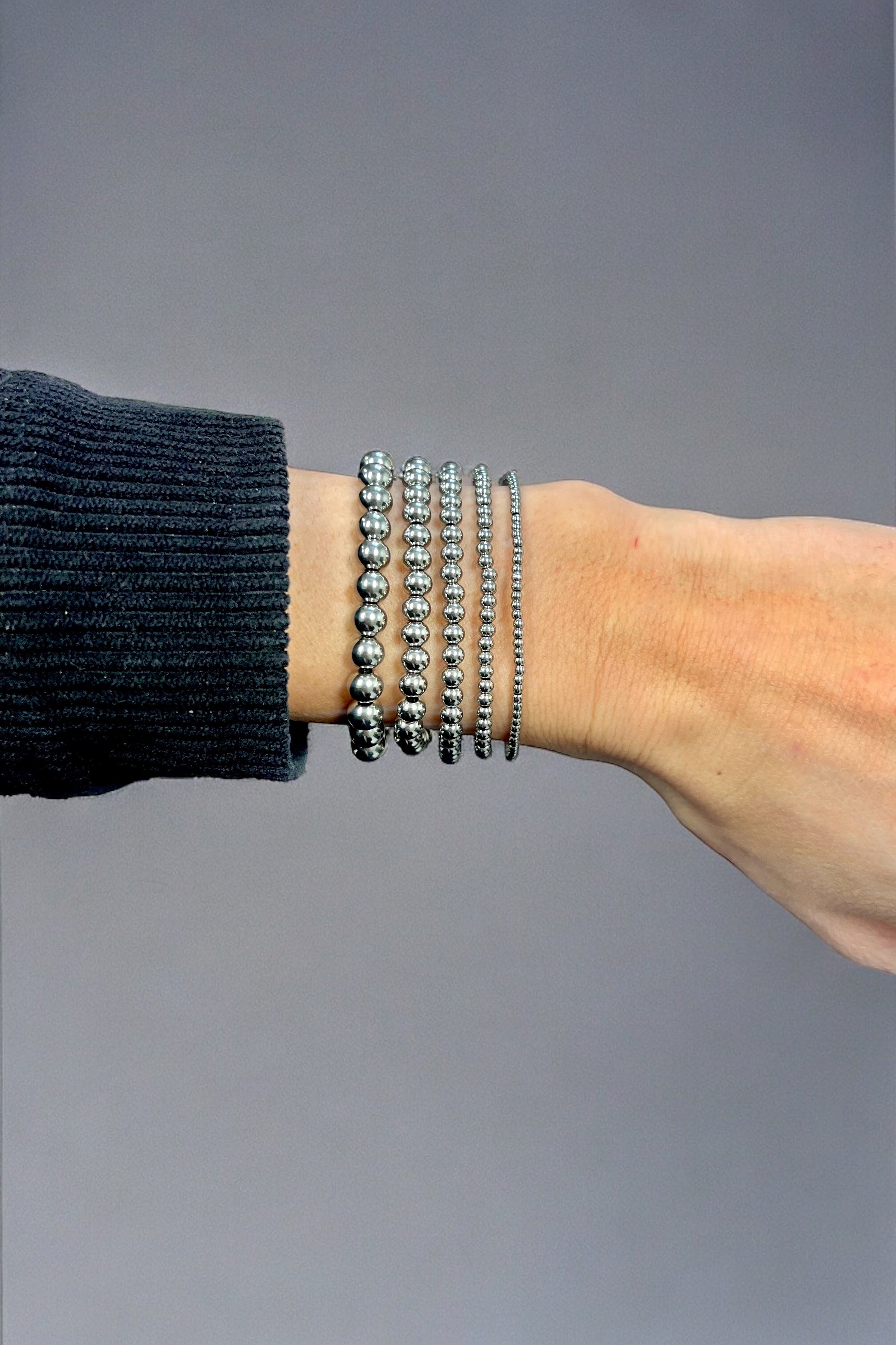 SILVER BALL BRACELETS - Stack or Individual