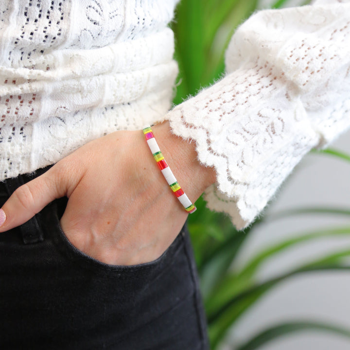 WATERMELON SUGAR | Tila Beaded Bracelet | Stack of 3