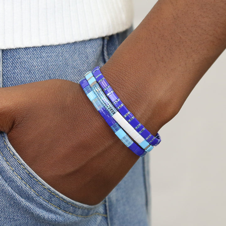 OCEAN EYES | Set Of 3 | Tila Beaded Bracelet Stack