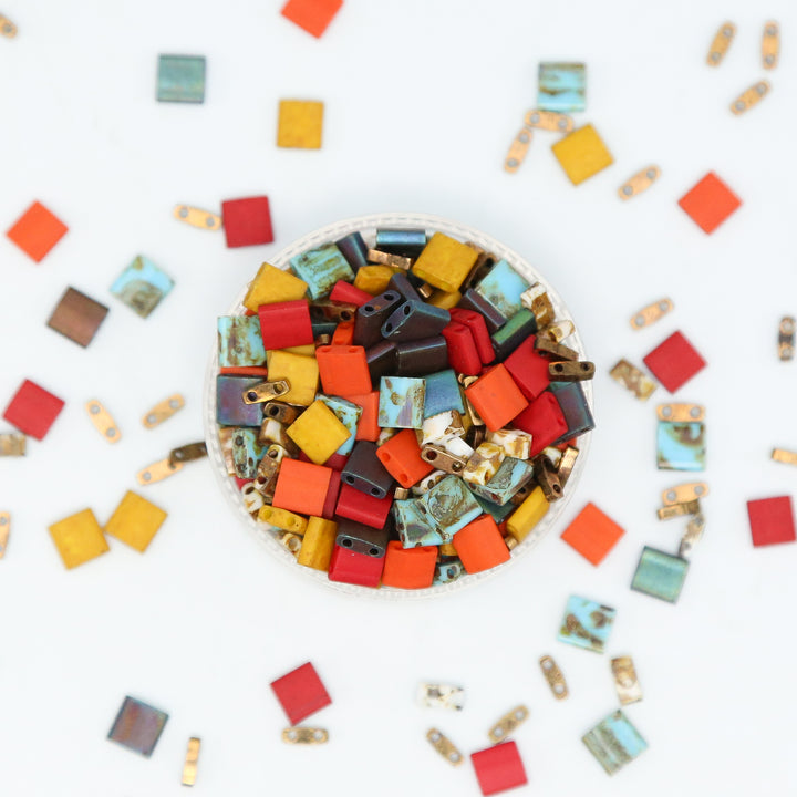 STAINED - Multi-colored Tila Bead Mix