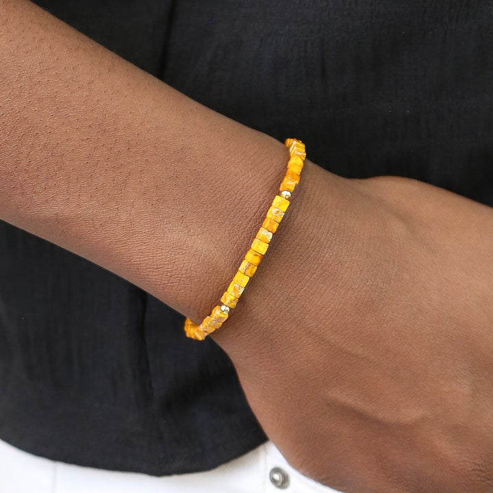 Gemstone Square Collection - Stone Square Accent Bracelets