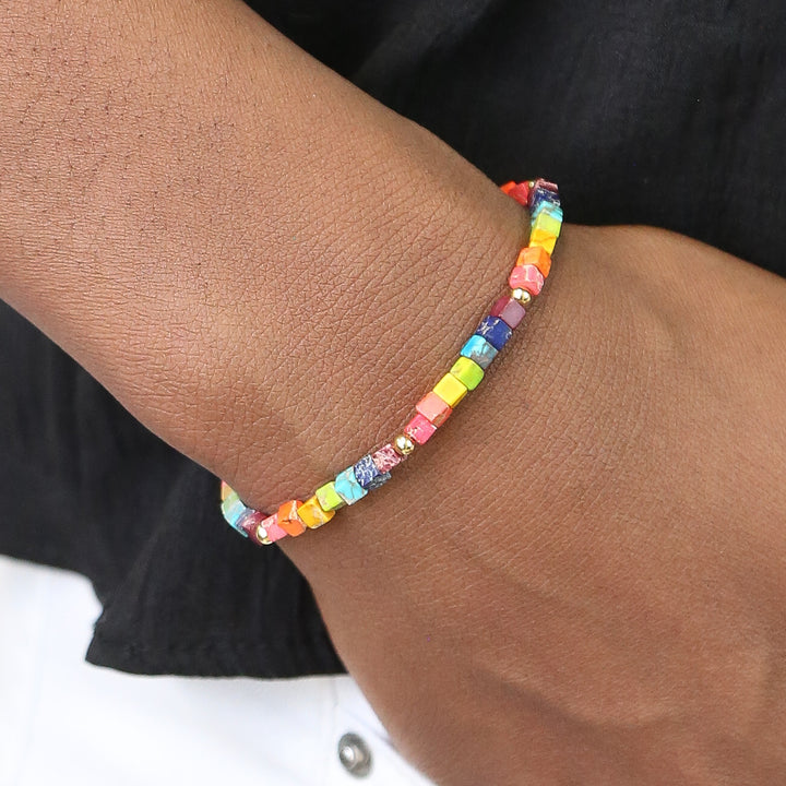 Gemstone Square Collection - Stone Square Accent Bracelets