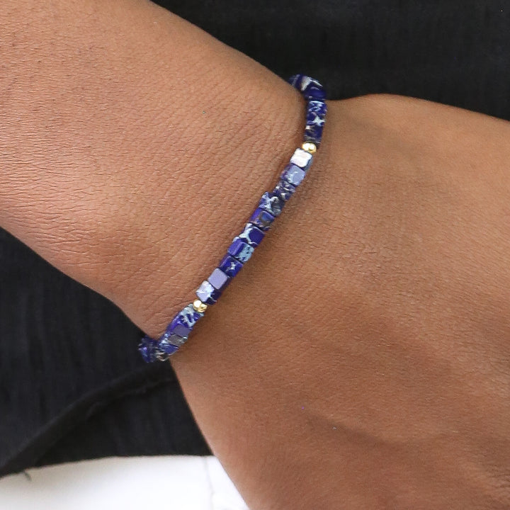 Gemstone Square Collection - Stone Square Accent Bracelets