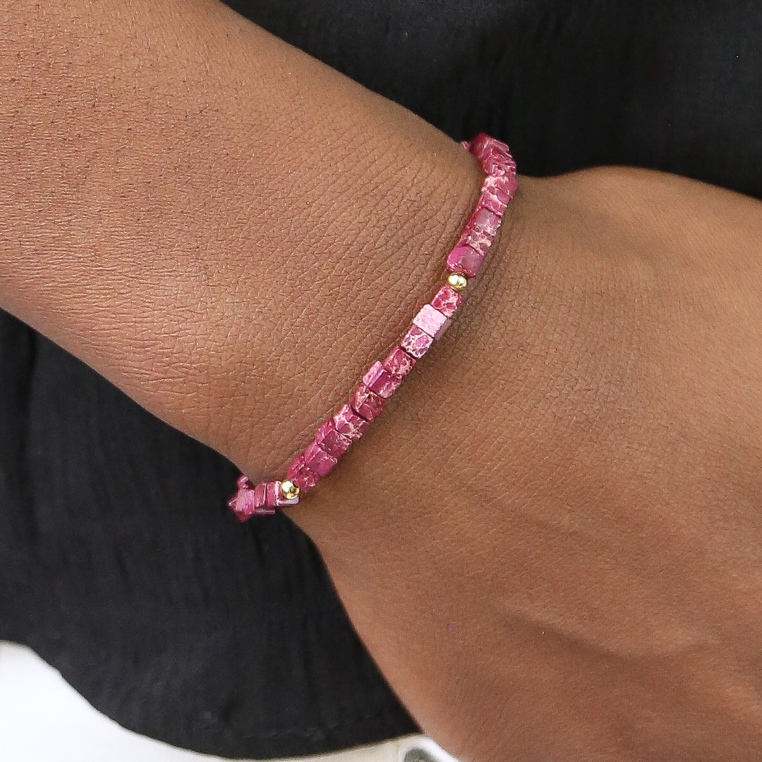 Gemstone Square Collection - Stone Square Accent Bracelets