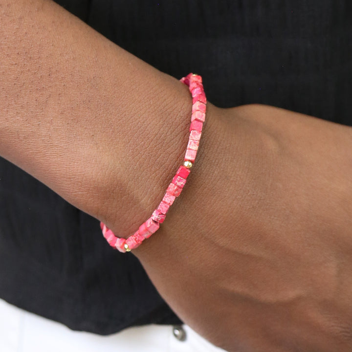 Gemstone Square Collection - Stone Square Accent Bracelets