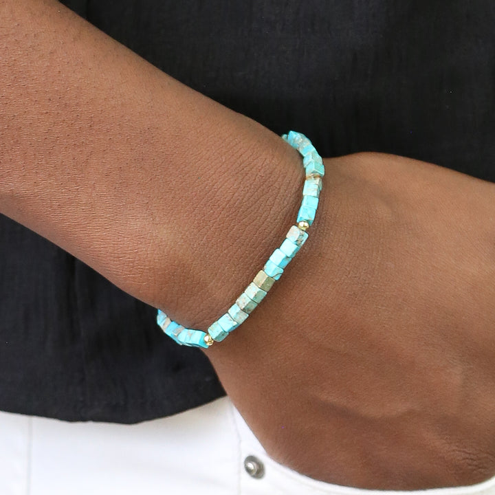 Gemstone Square Collection - Stone Square Accent Bracelets