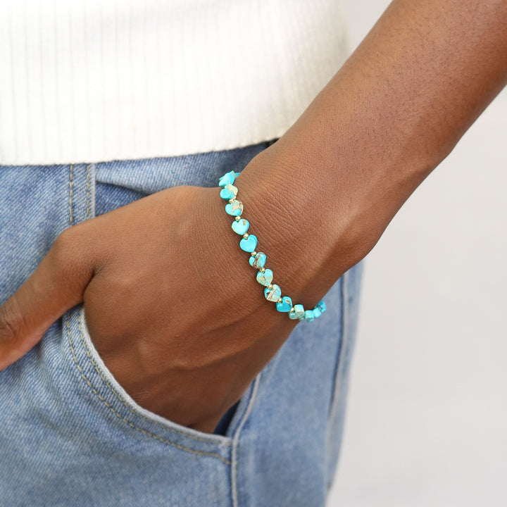 Stoned Heart Collection - Stone Heart Accent Bracelets