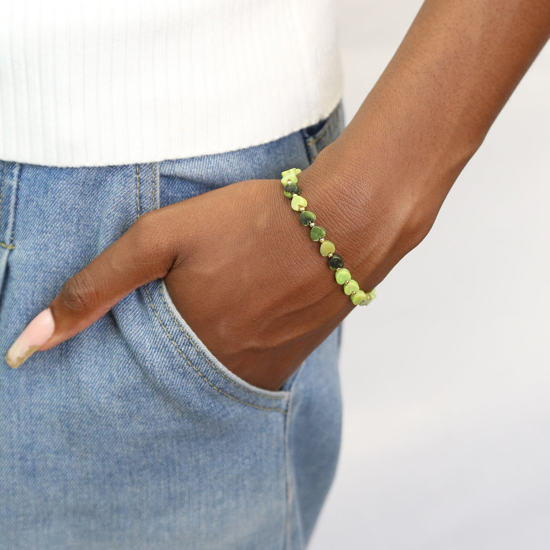 Stoned Heart Collection - Stone Heart Accent Bracelets