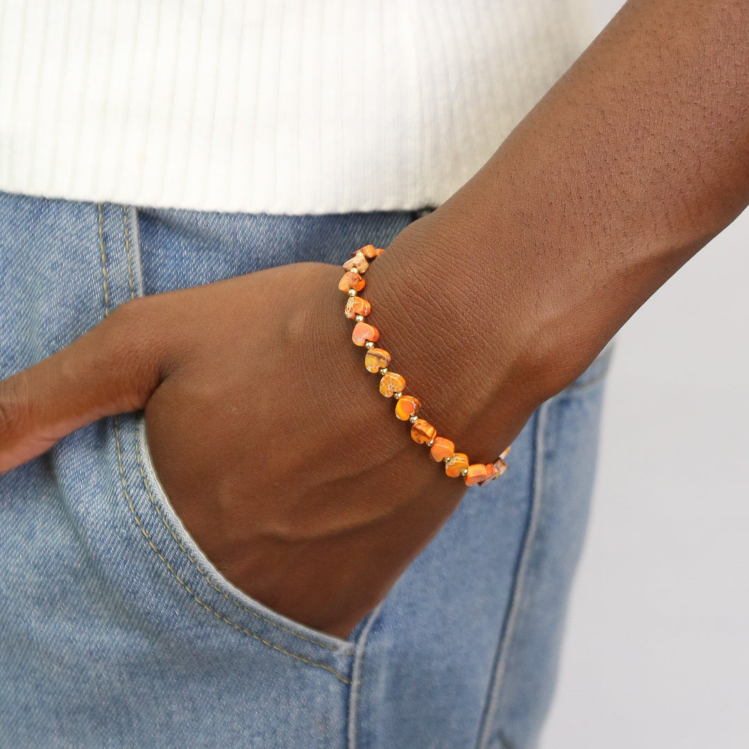 Stoned Heart Collection - Stone Heart Accent Bracelets