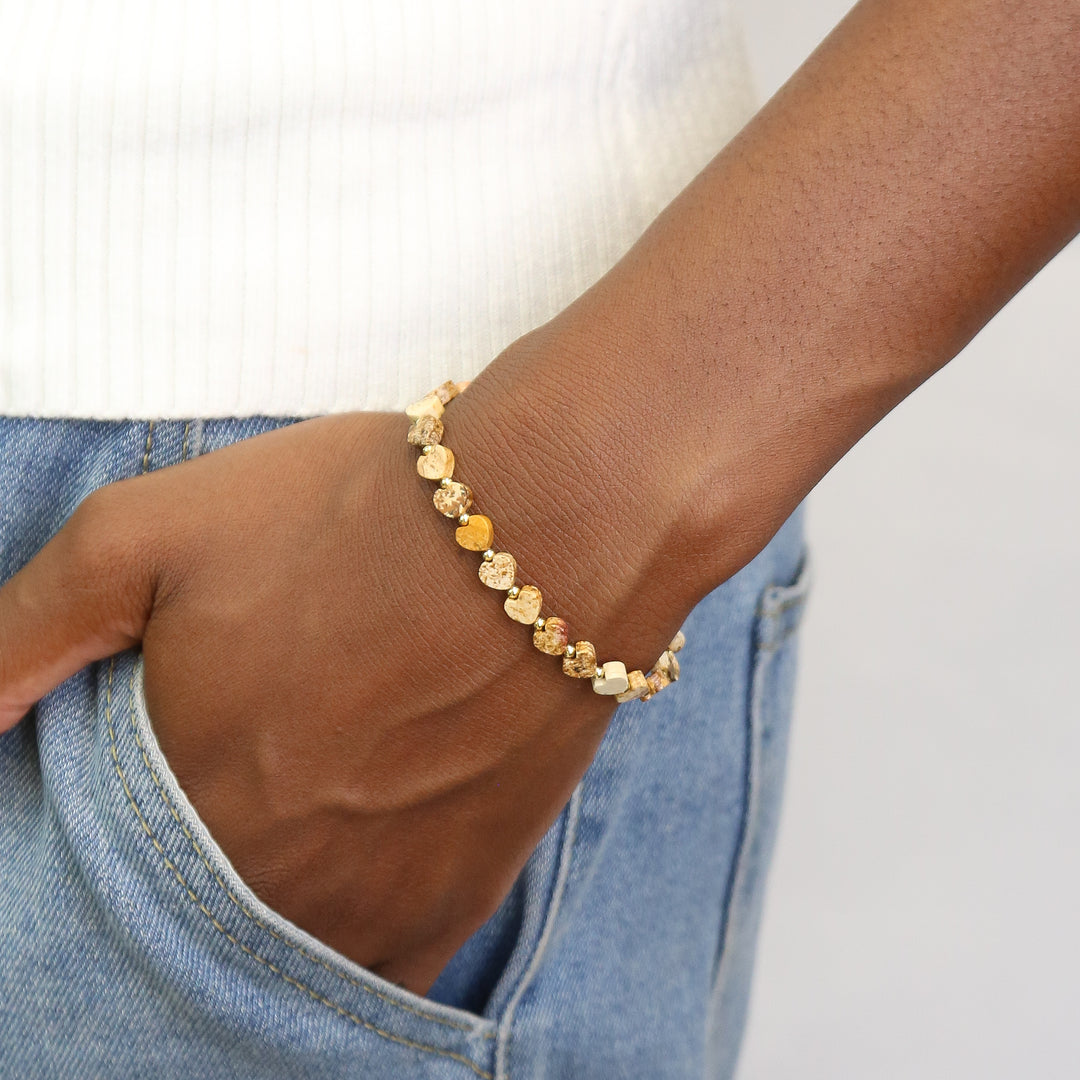 Stoned Heart Collection - Stone Heart Accent Bracelets