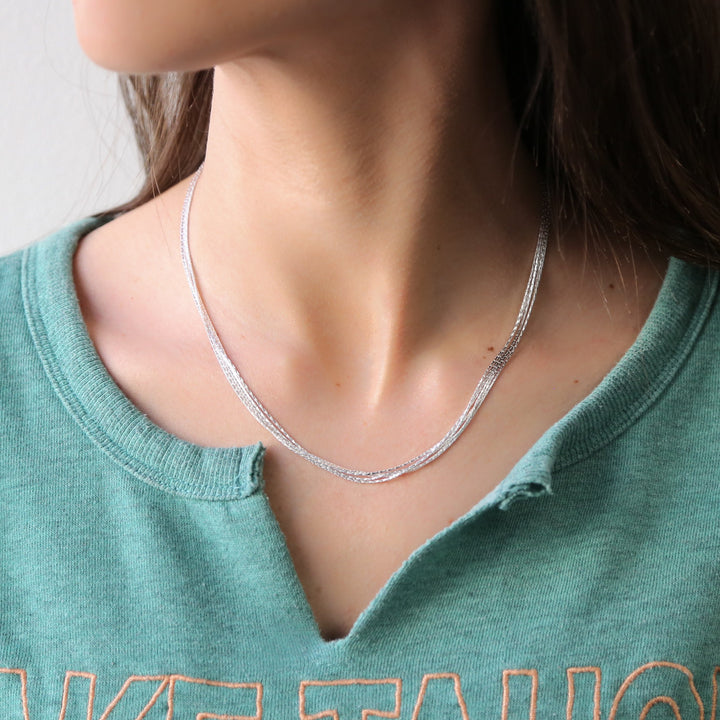 STRANDED - Sterling Silver Multistrand Necklace